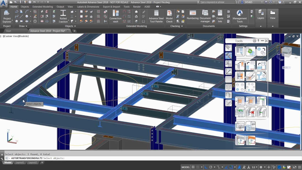 Getting Started With Advance Steel Part Copying A Steel Connection