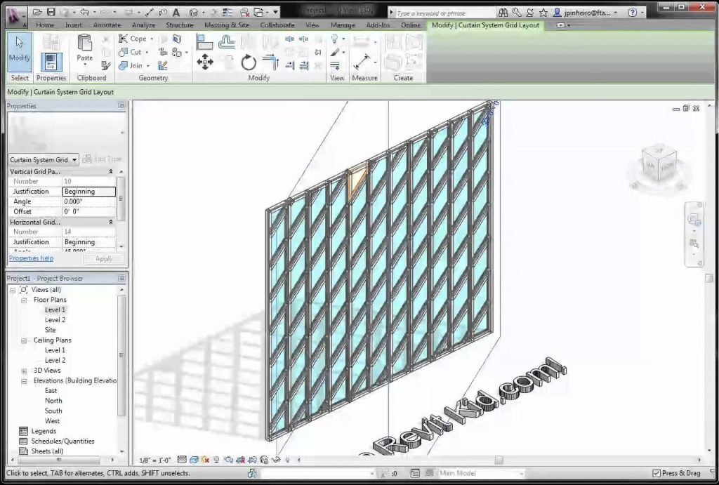 Revit Tutorial The Kid Rotate Curtain Wall Grids Angled News