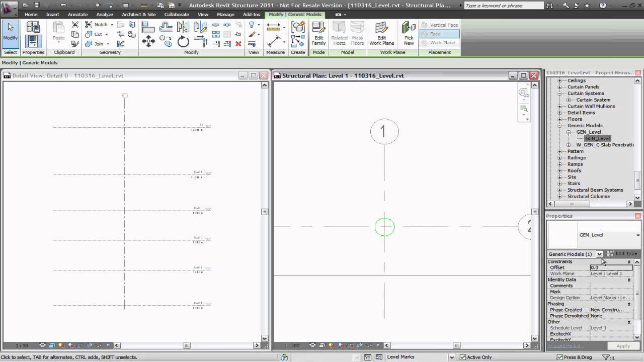 Revit Structure Schedule Level Workround with Excitech Coordinate