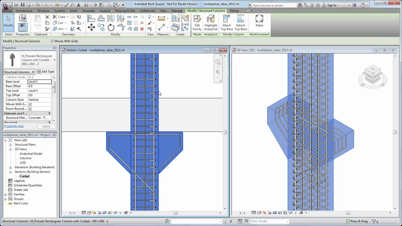 Autodesk Revit Structure Detailing With Multi Planar Rebar