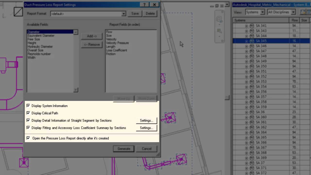 Autodesk Revit Mep Generating A Pressure Loss Report For Duct Revit News 4614