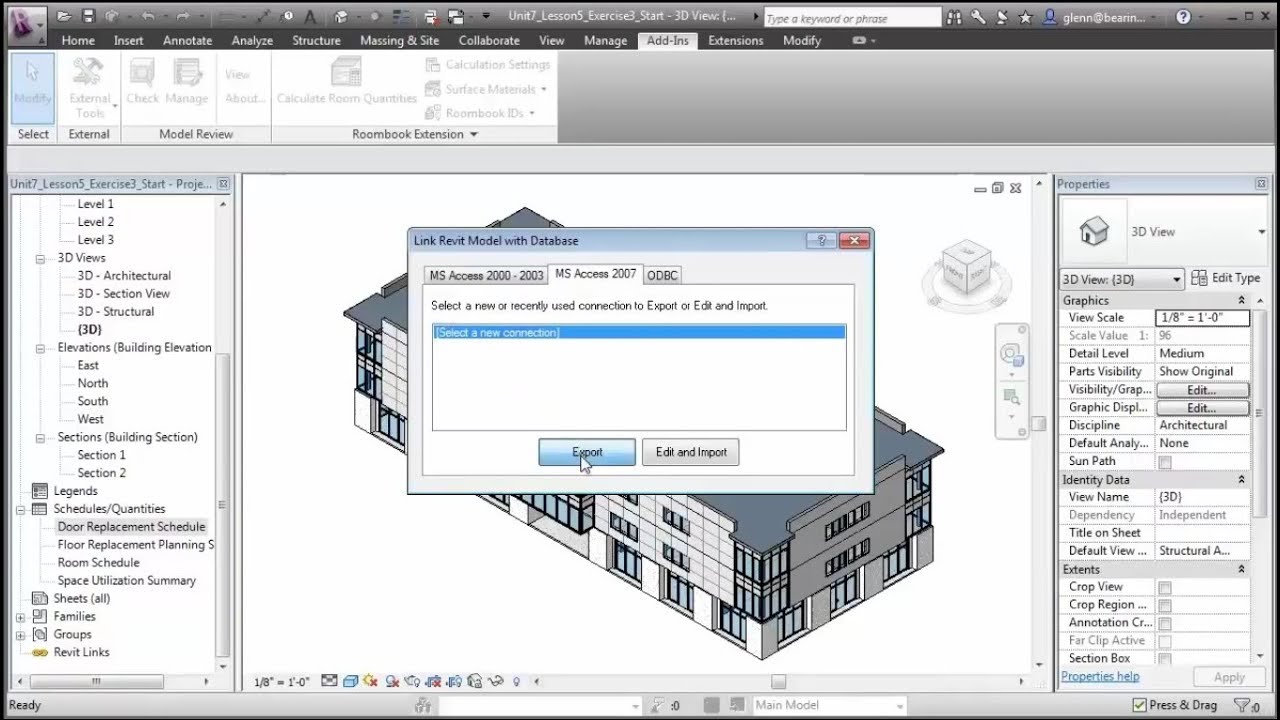 How to Export Import Revit Database to and From Access Revit DB Link