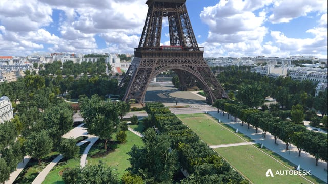 In time for the 2024 Summer Olympics, Paris plans to change the way people experience the Eiffel Tower. (Image courtesy of Autodesk.)