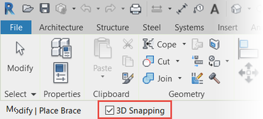 Revit 2019 Brace 3D Snapping