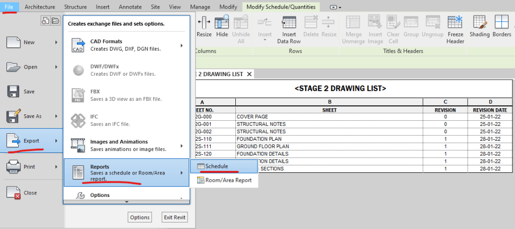 Export Revit Schedules To Excel Revit News